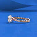 wholesale S925 Silver Rose Gold 6-Prong Round Diamond Hive Setting Ring Romantic Wedding Band-0-1