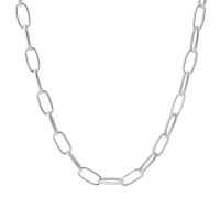 wholesale S925 Sterling Silver 075 Korean Version Ins Minimalist Niche Design Sense Cold Tone Chain Texture Choker Necklace for Women-Silver【37+5cm】 925 silver