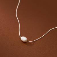 wholesale S925 Silver Korean Version Minimalist Pearl Series Vintage Necklace Elegant Women's Summer Neck Jewelry D9316-S925 Silver Necklace 925 Silver