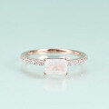 wholesale Rose gold plated over S925 sterling silver with natural moonstone gemstone, minimalist and stylish luxury ring-0-1
