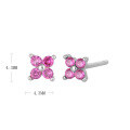 wholesale 925 Sterling Silver Zircon Flower Star Stud Earrings for women-0-9