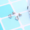 wholesale S925 Sterling Silver Minimalist Personality Small Dress White Shell Earrings for Women, Autumn New Japanese and Korean Light Jewelry, Dropshipping Available-0-2