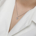 wholesale S925 Sterling Silver Korean Style Collarbone Chain, Ins Niche Double-Layer Chain Design with Zircon Inlaid Heart Pendant Necklace for Women-0-3