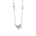 wholesale S925 Sterling Silver Fashion Butterfly Dream Sea Orchid Necklace for Women, Small and Exquisite, High-End Luxury, Butterfly with Diamond Inlay, Minimalist Collarbone Chain-0-4