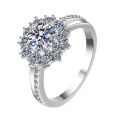 wholesale Pt950 gold plated S925 sterling silver ring with 1-carat moissanite empty setting for women-0-4