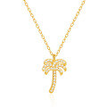 wholesale S925 Sterling Silver Creative Coconut Tree Diamond Pendant Necklace,。-0-4