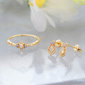 wholesale Silver14K Gold Japanese Retro Luxury Australian Opal Necklace/Earrings Ring Set-0-0