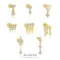wholesale S925 Sterling Silver FarFan Tassel Pendant Zircon Earrings, Women's Small Exquisite Design-0-1