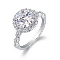 wholesale 925 Silver Moissanite Ring with Foreign Design, Ins Trend, Exaggerated High-End Feel, Non-Fading, Niche Design for Women-0-1