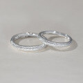 wholesale 999 Silver Accompany You Starry Sky Textured Minimalist Couple Ring R02325-0-3