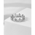 wholesale S925 Sterling Silver Crown Ring for Women, Light Luxury Fashion, Personalized High-End Diamond-Encrusted Knuckle Ring for Amazon Export-0-0