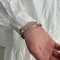 wholesale 925 Sterling Silver Cross-border Europe & America Women's Bracelet, Elegant and Sophisticated, with Natural Green Rutilated Quartz and Freshwater Pearl Hand Jewelry-0-2