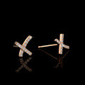 S925 Silver Cross Earrings Women's Simple Wedding Moissanite Gift-0-1