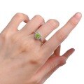 wholesale 925 Sterling Silver New Jewelry High Carbon Diamond Ring, European and American Fashion 60mm Apple Green Ring Band-0-4