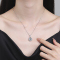 wholesale S925 Sterling Silver Cross-Border 5ct Moissanite Diamond Waterdrop Pendant Necklace, Stylish and Versatile Women's Collarbone Jewelry-0-3
