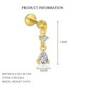 wholesale S925 Sterling Silver Tassel Zircon Flat Back Earrings For Women, French Style Trendy Luxury High-end European And American Wholesale-0-13