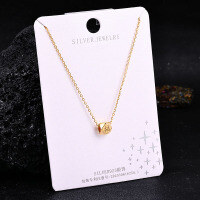 S925 Sterling Silver K Gold Pendant Necklace with Gourd and Plain Pi-S925 Sterling Silver YD-7611BJ 925 Silver