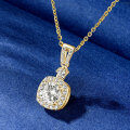 S925 Silver Geometric Square Pendant Necklace for Women-0-2