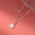 wholesale S925 silver fresh and sweet ins-style niche design ice crystal flower heart necklace Y02072-0-2