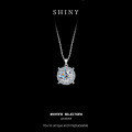 Rhodium-Plated Moissanite Sunflower Pendant Necklace for Women-0-4