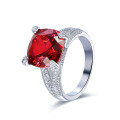 Platinum Lab-Grown Large Ruby Ring Geometric Luxury-0-3