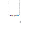 wholesale 925 Sterling Silver Rainbow Teardrop Zircon Necklace For Women,ins-0-4
