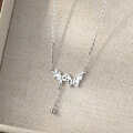 wholesale S925 Sterling Silver Fresh and Sweet Ins Style Niche Design Ice Flower Butterfly Necklace Y02113-0-3