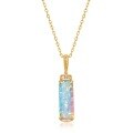 wholesale S925 Sterling Silver Gold Plated Opal Necklace with Korean Japanese Retro Style for Wholesale-0-5