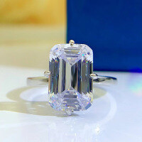 wholesale S925 Silver New Style High Carbon Diamond 8*12 Ring Ins Export Jewelry Piece for Drop Shipping-White No. 8