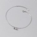 wholesale S925 Sterling Silver Fresh and Sweet Ins Style Small and Large Light Bead Ankle Chain with Minimalist Design S7514-0-4