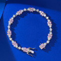 wholesale 925 Silver Metal Material, Mu Jing Jewelry New Small Pink Diamond Bracelet, Daily Classic Fashion OL Live Streaming Hit-0-1