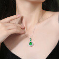 wholesale S925 Silver Fantasy Pendant with Chain, Lab-Created Emerald Gemstone Jewelry, In-Stock Silver Necklace-0-3