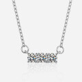 Sterling Silver Straight Row Moissanite Smile Necklace for Women-0-2