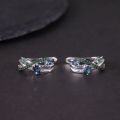 wholesale S925 silver new design natural topaz earrings with cluster-set garnet, peridot, and amethyst gemstones-0-3