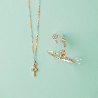 wholesale 10K gold new niche moissanite necklace, minimalist high-end key collarbone chain, genuine gold jewelry-10K Moissanite Key Necklace (In Stock)  10K Gold