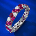 wholesale 7*7 Red and White Double Heart Full Diamond Bracelet for Women, Fashionable and Elegant, Luxury Style, Hot Selling in Jewelry Live Broadcast-0-2
