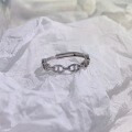 wholesale S925 Sterling Silver Maker's Pig Nose Chain Ring for Women, Ins Small and Unique Adjustable Open Index Finger Ring-0-0