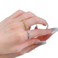 wholesale S925 silver white fairy style four-leaf flower ring full diamond row ring for daily light luxury fashion-0-4