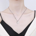 wholesale S925 Sterling Silver Fashion Punk Style Minimalist 0 Pendant Lightning Mark Trendy Unisex Necklace-0-2