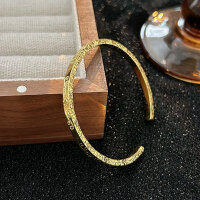 wholesale S925 Sterling Silver Chilling Ice Clover Bracelet for Women, CNC Crafted, Niche Chinese Style New Chinese-inspired Jewelry-Four-leaf clover bracelet (gold)