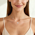 S925 Sterling Silver 2ct Moissanite Sweet Heart Necklace-0-0