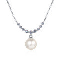 wholesale S925 sterling silver new trendy creative design pendant with moissanite and pearl necklace for women, wholesale-0-4