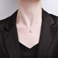 Sterling Silver Moissanite Plum Blossom Pendant Necklace-0-2