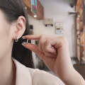 wholesale S925 Sterling Silver Korean-style Simple and Minimalist Row Diamond Elegant and Versatile Fashion Earrings Ear Cuffs-0-3