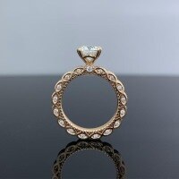 wholesale S925 Sterling Silver Cross-Border Runaway Princess Rose Gold Moissanite Ring, Non-Tarnish, High-End Versatile Women's Jewelry Band-1 carat (white zircon) ring  size 5