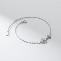 wholesale S925 Silver Sweet Korean Style Small Fresh Rose Flower Bracelet with Cross Star Women's Accessories S5125-0-2