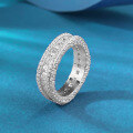 wholesale S925 Silver Women's Full Diamond Square Stackable Ring, Versatile and Stylish for Live Cross-Border Xiaohongshu-0-1