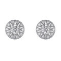 925 Silver Sunflower Moissanite Stud Earrings, Unisex Minimalist Luxury-0-3