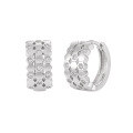wholesale S925 sterling silver women's ear clips with a unique, niche, and luxurious honeycomb design, featuring micro-set zirconia for an elegant and sophisticated look-0-4