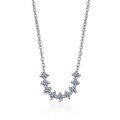 wholesale S925 Sterling Silver Women's Moissanite Necklace with U-Shaped Row Pendant, Simple and Elegant High-End Valentine's Day Gift-0-4